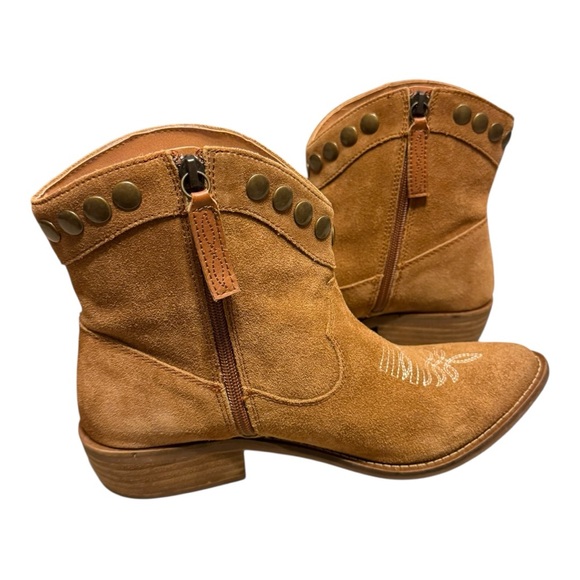 Dingo Whiskey Fringe Star Western Ankle Boots Suede Leather 9M Cowgirl Boho - Picture 3 of 11